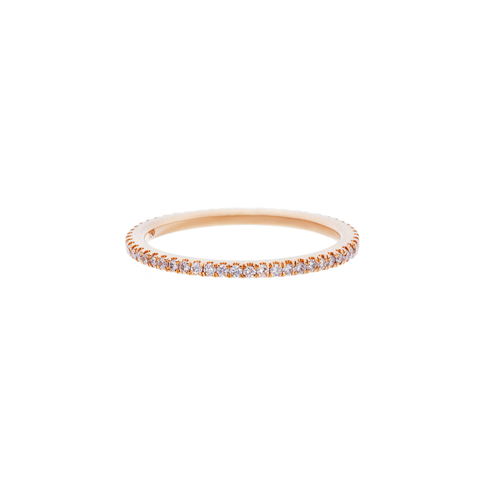 Infinity diamonds ring, pink gold