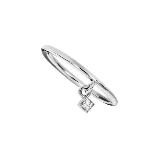 Pendant ring, white gold