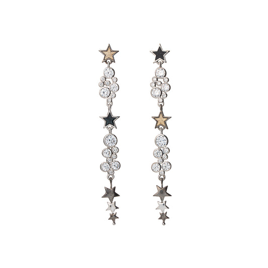 Stars earrings, silver