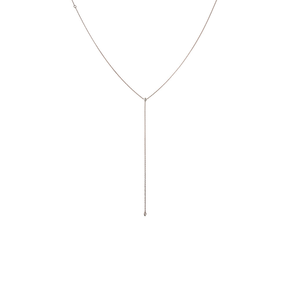 Tie necklace, white gold